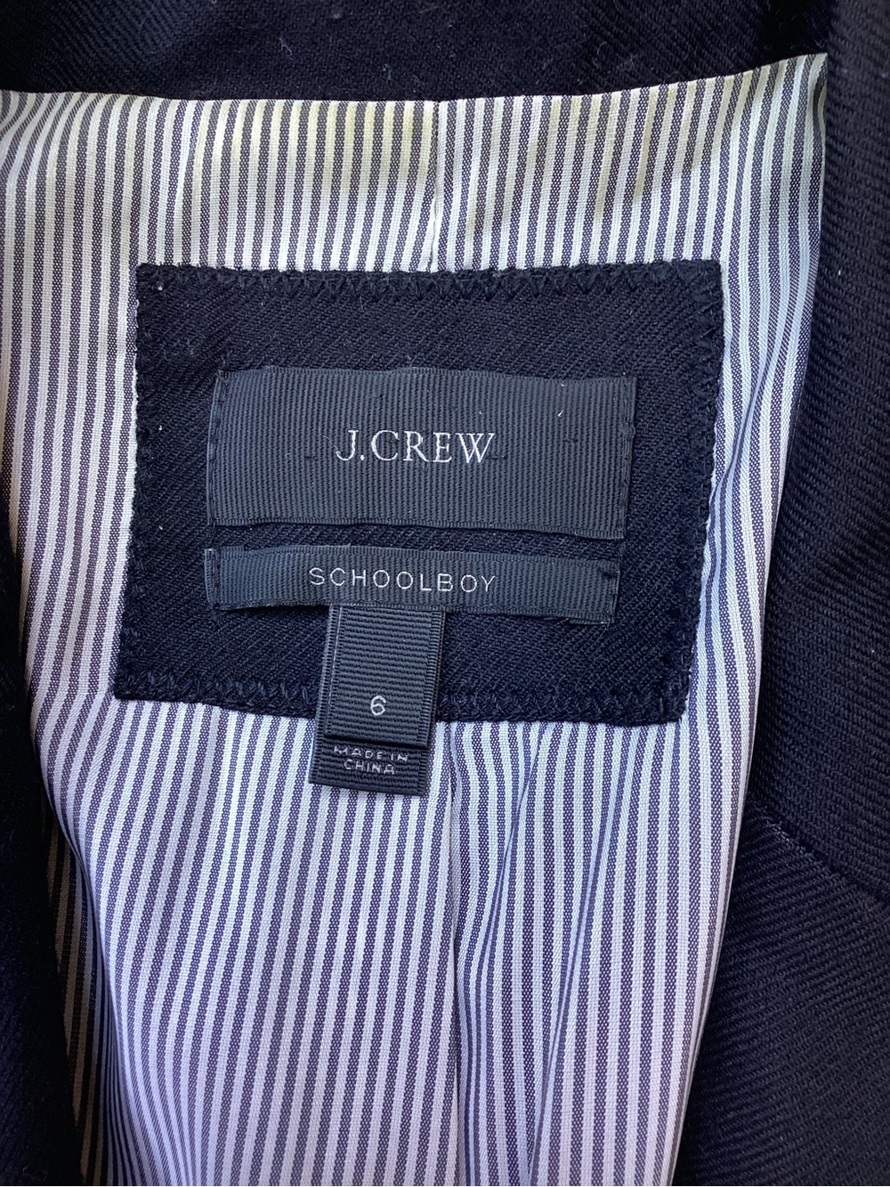 J. Crew Schoolboy Blazer Wool Black Gold Crested Buttons 6 - Picture 9 of 9